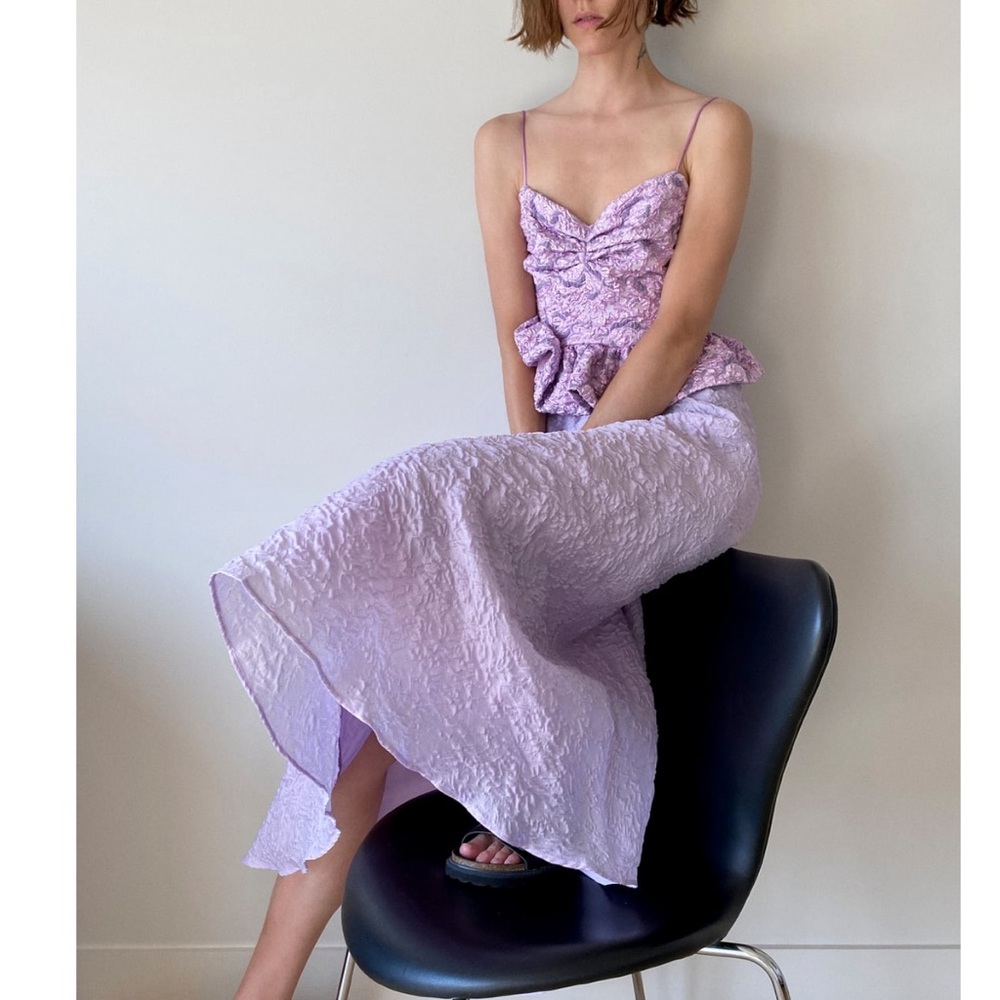 New Zara M voluminous organza skirt lilac elastic
